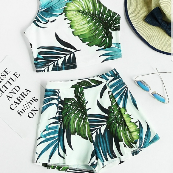 🎀🛍Jungle Print Tank Top and Shorts - Picture 3 of 4